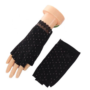 قفاز قيادة للنساء مفتوح الاصابع حماية من الشمس - اسود 119