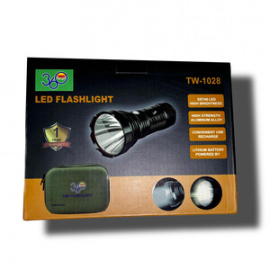 كشاف 360 الأصدار الجديد بقوة 1800 لومن قوه تصل الى 1000 متر LED قابل لأعاده الشحن USB