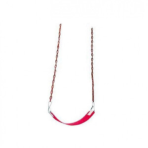 مقعد ارجوحة جداري حديدي شديد التحمل مع سلسلة مغطاة بالبلاستيك أحمر