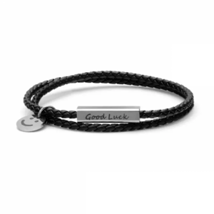 Bracelet Gift – Stainless Steel with Braided Leather Cord