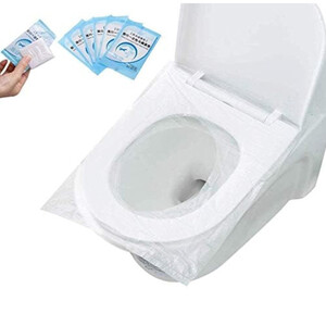 غطاء مقعد المرحاض للاستعمال مرة واحدة للسفر من مونيكو، مضاد للبكتيريا ومقاوم للماء عبوة مستقلة، 50 قطعة