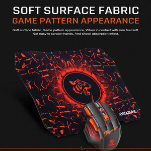 Gaming Set: 7D Gaming Mouse with Mouse Pad – Attractive Orange Color