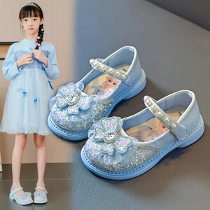 ديزني الأميرة حذاء كريستال جديد الفتيات حذا فردي للسيدات المجمدة عائشة صوفيا الراين أحذية الأداء أحذية الحفلات حجم 26-35