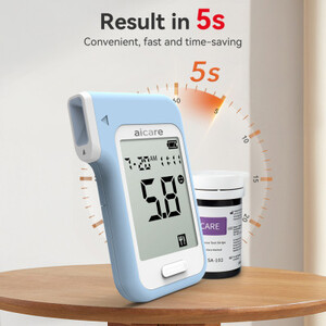 جديد Aicare جهاز قياس السكر بالدم مقياس السكر عدة اختبار مرض السكري 50/100 قطعة شرائط مع Lancets سكر الدم الطبي Mg/mmol حرة