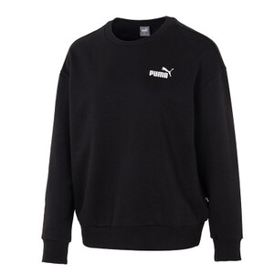 Puma Ess + سترة نسائية مريحة بشعار صغير Crew Fl مبطنة بالصوف بلوفر فضفاض مريح للرياضات الخارجية والجري 685587-01