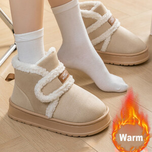 سميكة سوليد أحذية الثلوج للنساء رقيق أفخم فو الفراء النعال الناعمة الشتاء داخلي مريح المنزل عدم الانزلاق أحذية قطنية