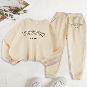 نيويورك بروكلين 1988 يطبع البلوز دعوى المرأة الخريف الصوف Sweatpants ملابس الركض غير رسمية 2 قطعة مجموعات الشارع رياضية