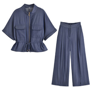 سراويل تقليدية 2 قطعة مجموعات للنساء قمصان قصيرة الأكمام عالية الخصر بنطلون المرأة دعوى 2025 قطعتين مجموعة ملابس امرأة