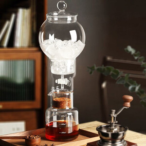 600 مللي صانع القهوة المنقط الجليد قابل للتعديل تدفق المياه البورسليكات الزجاج برج المشروب البارد تكنولوجيا التنقيط البطيء المحمولة