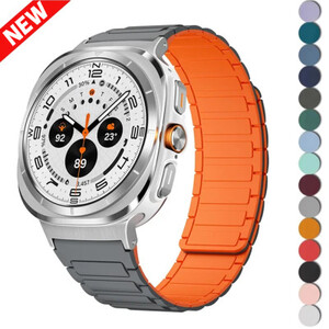 لساعة Galaxy Watch Ultra Strap سوار معصم مغناطيسي لساعة Samsung Galaxy Watch 7 47 ملم من السيليكون لملحقات حزام الساعة ﻿