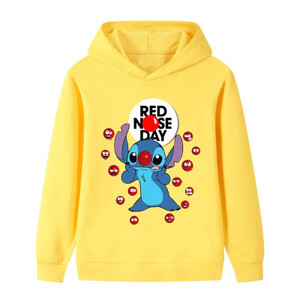 سترة رياضية بقلنسوة كاواي ديزني ليلو وستيتش اللطيفة للأولاد والبنات، بلوفر عصري وكاجوال للخريف والشتاء للأطفال