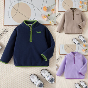 الخريف الشتاء الفتيان الفتيات الأزياء البلوز عارضة الصدام اللون تصميم نصف سستة البلوز أعلى الاتجاه اليومي تنوعا الساخن بيع