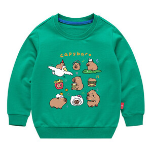 كابيبارا الاطفال ملابس الخريف موضة البلوز ملابس حفلات أعياد ميلاد الأطفال كم طويل تي شيرت الاطفال Crewneck القمم
