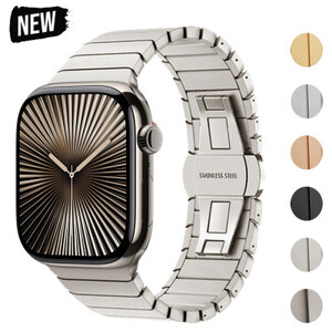 حزام معدني لساعة أبل 46 مللي متر حزام ساعة من الفولاذ المقاوم للصدأ لسلسلة Iwatch 11 10 Ultra 49 مللي متر 42/44/45/40 مللي متر كوريا الأعمال