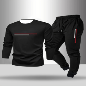 الرجال طويلة الأكمام تي شيرت السراويل الطويلة مجموعة الخريف/الشتاء 2 قطعة مجموعة مع رسالة مطبوعة جولة الرقبة في الهواء الطلق ملابس رياضية كاجوال