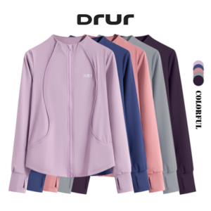 DRUR S-4XL قميص يوجا المرأة تجريب سترة سليم صالح كم طويل اللياقة البدنية معطف اليوغا القمم مع ثقوب الإبهام ملابس رياضية الإناث 2025