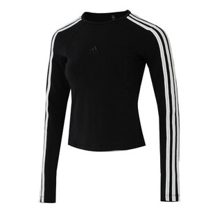 تي شيرت نسائي من Adidas بأكمام طويلة، عصري للرياضات الخارجية والترفيه، مقص الخصر، التخسيس، بلوزة برقبة دائرية Jn0755