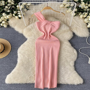 فستان محبوك بكتف واحد من SINGREINY للنساء ، خزان بدون ظهر ، فستان صيفي ضيق بقصة ضيقة مخطط ، ملابس بحر صيفية ، فساتين أنيقة مثيرة