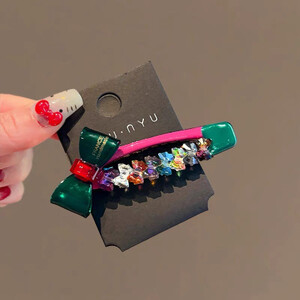 الكورية عالية الجودة فتاة الملونة كريستال القوس الانفجارات الجانب كليب بطة بيل كليب المشابك أغطية الرأس الفتيات النساء إكسسوارات الشعر