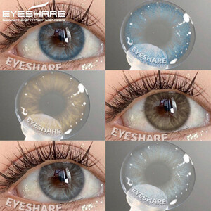 EYESHARE 1 زوج عدسات لاصقة ملونة للعيون عدسة عين طبيعية عدسات عين زرقاء عدسات بنية تلاميذ رمادي اتصالات العين الخضراء السنوية