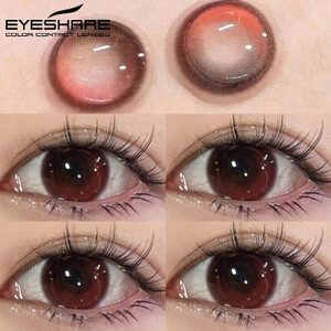 EYESHARE 1 زوج عدسات لاصقة ملونة جديدة للعيون عدسات كورية عدسات عين كبيرة طبيعية عدسات بنية عدسات عين زرقاء عدسات حمراء