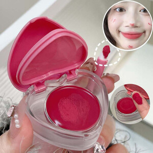 الإبداعية شكل قلب متعددة الأغراض الشفاه الطين الطين الأحمر ماتي أحمر الشفاه الشفاه تينت الصباغ الطبيعي الخد كونتور أحمر الخدود كريم أحمر الشفاه