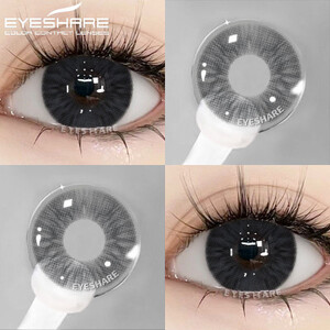 EYESHARE 1 زوج عدسات لاصقة رمادية اللون للعيون عدسات ملونة عدسات زرقاء عدسات لاصقة بنية ملونة طبيعية للاستخدام السنوي