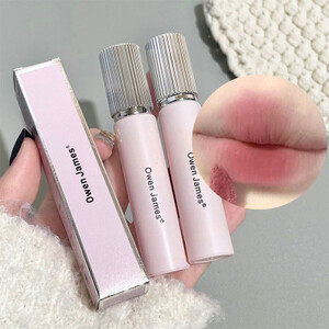 أحمر شفاه موس غير لامع ، أحمر شفاه يدوم طويلاً ، سهل اللون ، ملمع شفاه مخملي ، فتاة مرحة ، مستحضرات تجميل ، لطيف ، أنبوب وردي ، كوري ، جديد