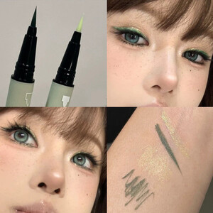 الملونة بيرليسسينت كحل الكذب دودة القز القلم مقاوم للماء غير يتلاشى مزدوجة رئيس ماتي كحل أزرق أخضر أصفر ماكياج العين