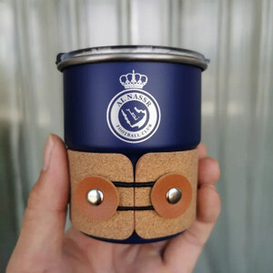 Al-Nassr FC Logo المملكة العربية السعودية كوب من الفولاذ المقاوم للصدأ كوب قهوة 300 مللي كوب بيرة مع غطاء أكواب التخييم في الهواء الطلق أكواب هدية