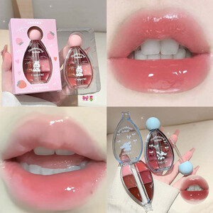 6 ألوان من مرآة هلام ملمع الشفاه لوحة ترطيب واضح المياه لمعان الزجاج طبطب الشفاه تينت طقم مكياج مستحضرات التجميل