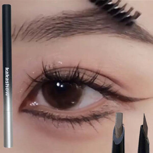 بليد هارد كور مزدوج الرأس قلم الحواجب غرامة الملء مقاوم للماء الطبيعية البرية العين الحاجب الأسود براون العين الحاجب القلم مع فرشاة الحاجب