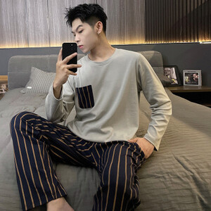 ملابس نوم رجالية جديدة لعام 2025 ناعمة وصديقة للبشرة وممتصة للرطوبة مناسبة للمنزل والخارج سراويل طويلة بأكمام طويلة مريحة...