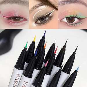 0.1 مللي متر قلم كحل سائل ملون مقاوم للماء يدوم سريع الجفاف سهل التلوين كحل العين أداة التجميل كحل أزرق وردي أبيض