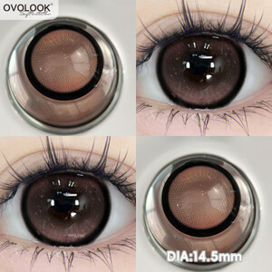 OVOLOOK-1 زوج عدسات لاصقة فائقة للعيون موضة ألوان التلاميذ ماكياج عدسات العين عدسات لاصقة خضراء عدسات وردي بني أزرق