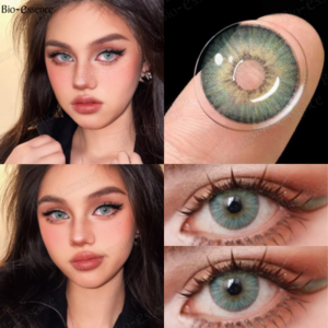 زوج واحد من العدسات الخضراء عدسات لاصقة ملونة ذات مظهر طبيعي عدسات لاصقة عصرية للعيون عدسات لاصقة ناعمة عدسات عين ملونة