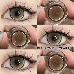 عدسات AMARA باللون البني للعيون، مستحضرات تجميل طبيعية للعين، عدسات عين ناعمة، تجميل، استخدام سنوي، زوج واحد