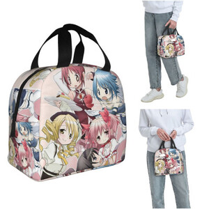 Puella Magi Madoka Magica معزول حقيبة الغداء للنساء مكتب برودة صندوق طعام حراري حمل مانعة للتسرب علب الغداء الحاويات