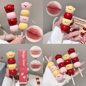 ملمع شفاه مخملي لطيف وجذاب عالي المظهر من Bingtanghulu يدوم طويلاً وسهل تلوين الشفاه الطيني الخوخي الوردي غير اللامع