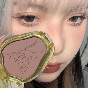 بودرة أحمر خدود معدنية غير لامعة طبيعية باللون البني الوردي، أحمر خدود طبيعي يدوم طويلاً، بودرة ظلال روج، مستحضرات تجميل لطيفة للإغاثة