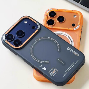 حافظة هاتف مغناطيسية غير لامعة لهاتف آيفون 17 17Pro 17 Pro Max لهاتف Magsafe شحن لاسلكي أزرار إطار عدسة معدنية بلوري غطاء خلفي