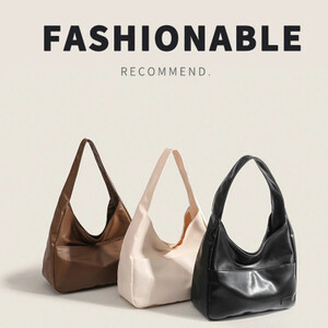 حقيبة كتف كلاسيكية بسيطة وغير رسمية، عصرية للتنقل غير الرسمي، حقيبة حمل ذات سعة كبيرة