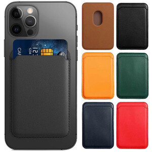 ل أبل Magsafe المغناطيسي الفاخرة حافظة للبطاقات محفظة آيفون 16 15 14 13 12 11 برو ماكس XS XR 8 غطاء حقيبة الهاتف الملحقات