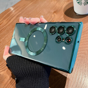 الأصلي ل For Magsafe المغناطيسي الحالات الهاتف لسامسونج غالاكسي S23 S22 الترا زائد تصفيح سيليكون اللاسلكية شحن اكسسوارات