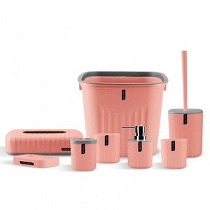 طقم اكسسوارات حمام من 8 قطع بألوان مختلفة