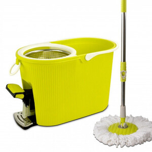 دلو تنظيف مع ممسحة دوارة رائعة بزاوية دوران 360 درجة جودة عالية / أخضر