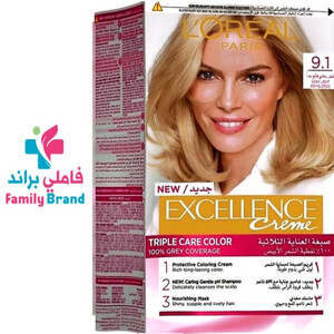 لوريال باريس صبغة العناية الثلاثية أشقر رمادي فاتح جدا 9.1