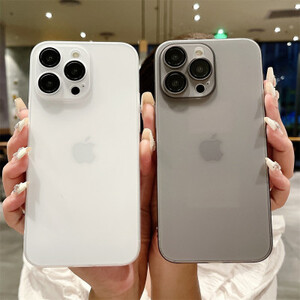 رقيقة جدا ماتي شفافة الصلب PC جراب هاتف آيفون 17 الهواء 16 15 14 13 12 برو ماكس زائد غطاء حماية العدسة للصدمات