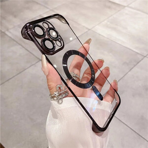 شفافة رقيقة جدا المغناطيسي اللاسلكية شحن غطاء الهاتف ، الفاخرة ، فرملس ، Magsafe الحال بالنسبة آيفون 15 ، 14 ، 13 ، 12 برو ماكس