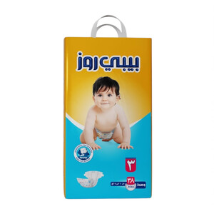 حفاضات بيبي روز للأطفال – مقاس 3 (6–11 كجم) – عبوة واحدة (38 حفاضة)